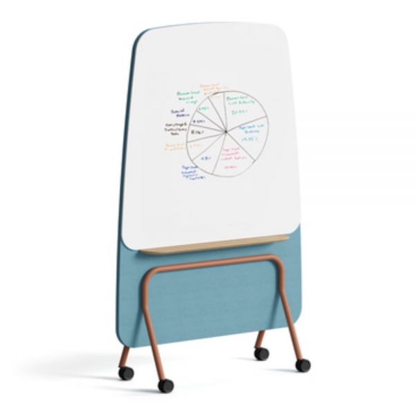 Actiu Folia Akustikstellwand mit Whiteboard und Regal auf Rollen