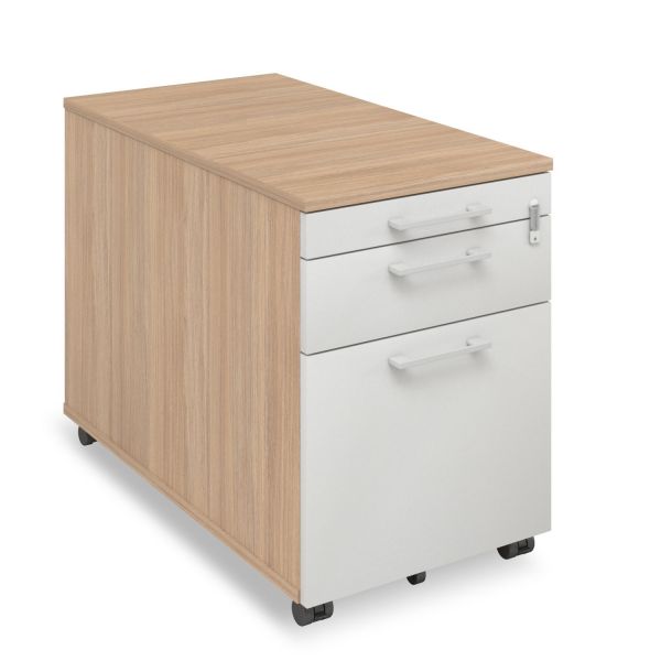 Gabler Büromöbel ROLL-C Rollcontainer mit Material-Sh + 3 Schubladen in 43,2x80x59,4 cm (BxTxH)
