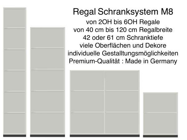 Vario M8 Regalsystem in vielen Größen und Ausführungen