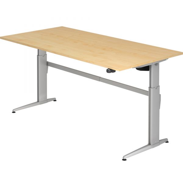 Schreibtisch ZG - elektr. höhenverstellbar 72-119 cm mit Hubsäule rechteckig und Tischplatte