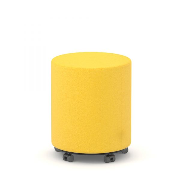 Sitzwürfel rund Hocker D40 cm mit Rollen
