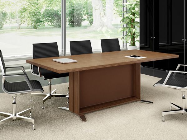 Bralco Arche Besprechungstisch 200x100 in Echtholz Furnier mit Design-Gestell