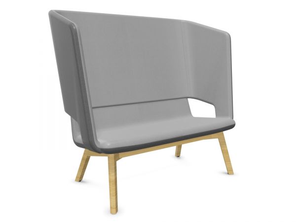 Simple Wood Loungesofa 2-Sitzer hoch mit Esche Holzgestell