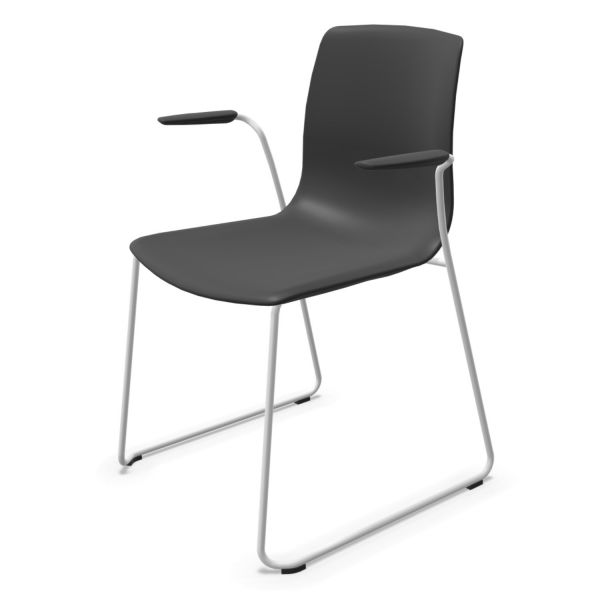 Actiu Noom 50 Stuhl mit Kufengestell und Armlehnen