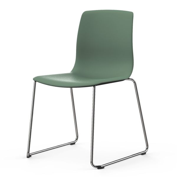 Actiu Noom 50 Stuhl mit Kufengestell und Sitzschale Kunstoff