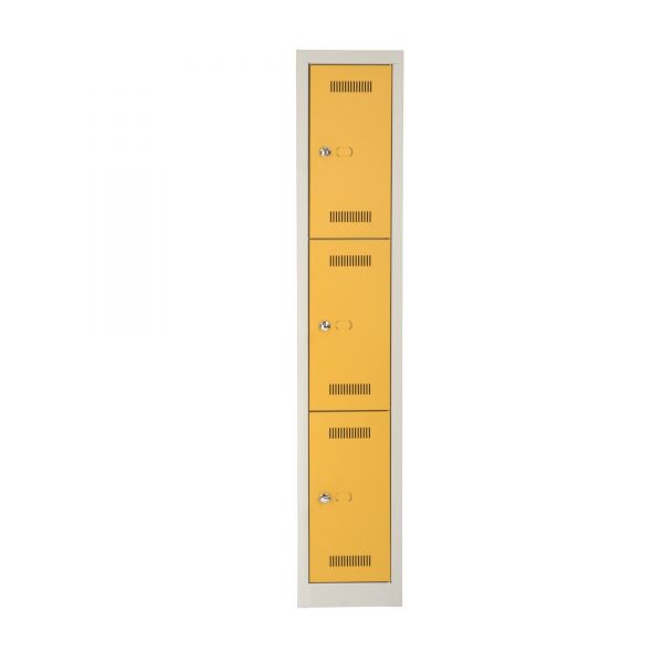 Bisley Mono Bloc Gaderobenschrank mit 3 Türen jeweils mit Schloss