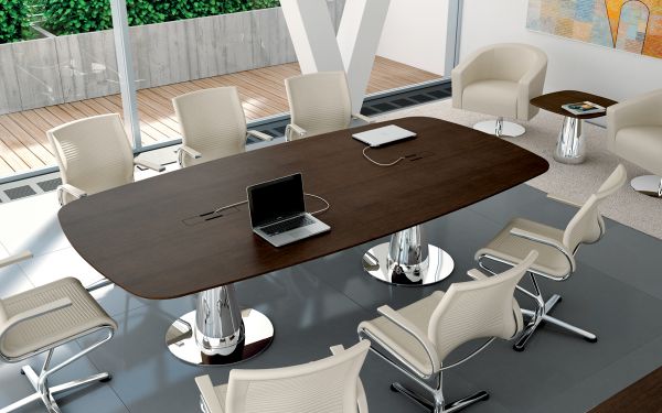 Bralco Metar Konferenztisch mit Tischplatte furnier 280 x 120 cm in Bootsform