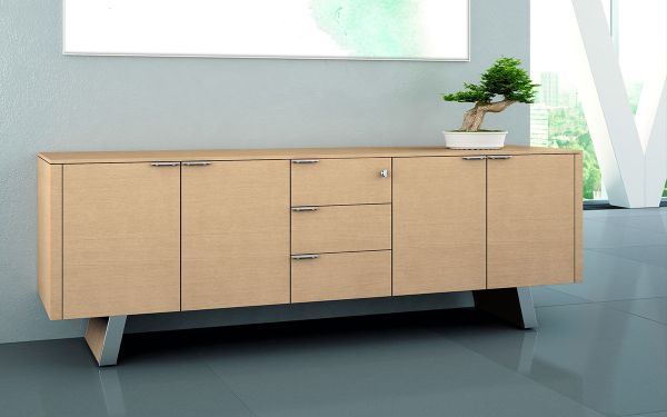 Bralco Metar Sideboard 216x57,4x75xcm mit 4 Türen und 3 Schubladen