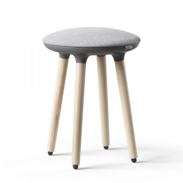 CANNE 4-Fuss Designer Sitzhocker Holzbeine