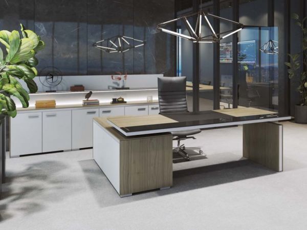 Maro ARIO Executive-Schreibtisch mit integriertem Unterbausideboard