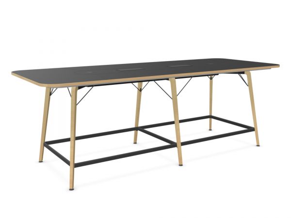 Actiu TWIST Hochtisch Buche 320 x 120 cm schwarz