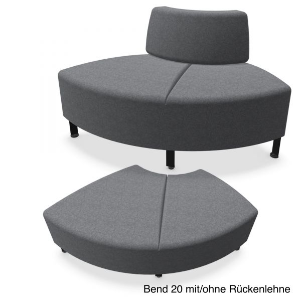 Actiu Bend Sitzelement rund links tiefer