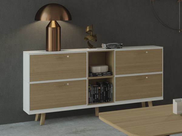 Bralco RAIL Sideboard 200,7x40x102,5 mit 4 Klappen und 2 Fächer