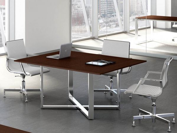 Bralco LOOPY Besprechungstisch 120x124 cm in Melamin und Metallgestell