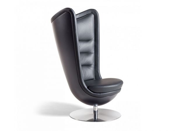 Actiu Badminton Designer- Loungesessel Echtleder mit Drehteller