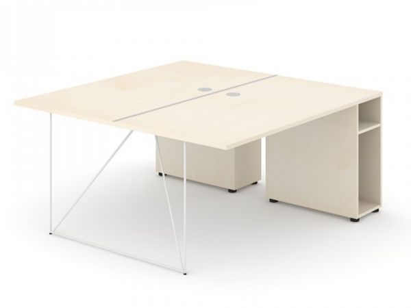 Schreibtisch Loft - Design Teamschreibtisch mit Container