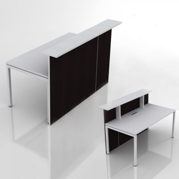 Empfangstheke FLEX 160x93,5 cm in Höhe 112,5 cm mit Ablage