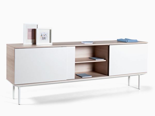 Actiu LONGO LNA11 Sideboard 180x50 mit Schiebetüren aus Glas