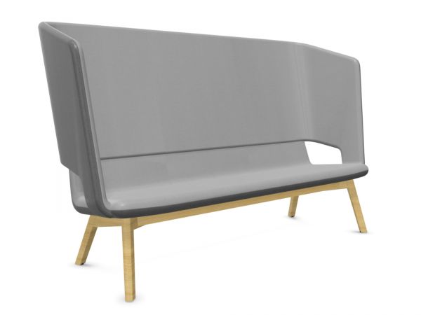 Simple Wood Loungesofa 3-Sitzer hoch mit Esche Holzgestell